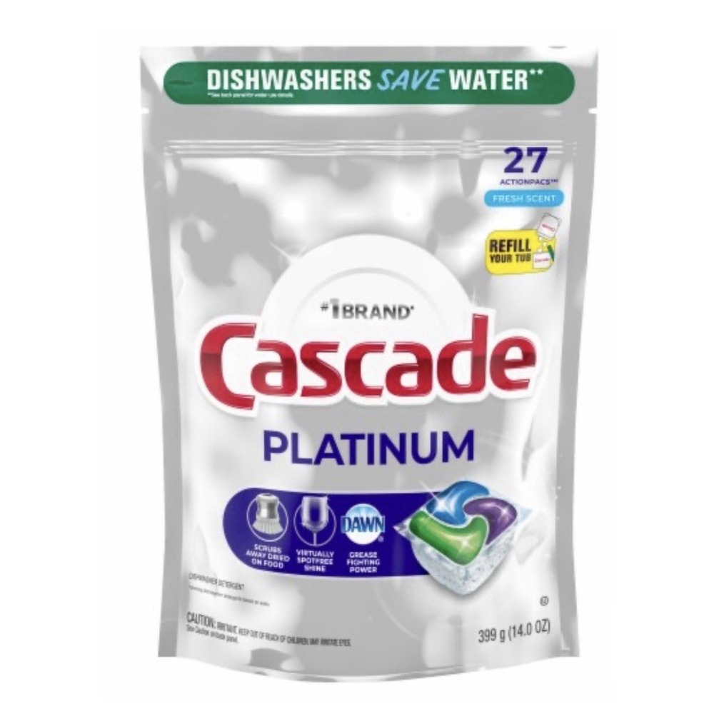 Cascade Platinum Dishwasher Pods, Dishwasher Detergent Soap Tabs,Fresh, 26 Count
